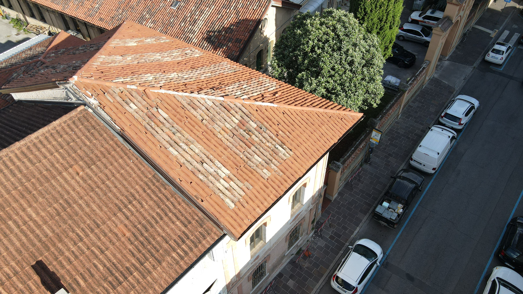 Ristrutturazione ex-palazzina VV.FF vista dall'alto